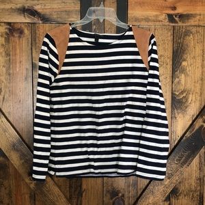 J. Crew navy and white striped long sleeve top!
